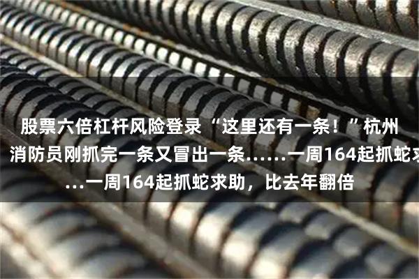 股票六倍杠杆风险登录 “这里还有一条！”杭州居民家中杂物间，消防员刚抓完一条又冒出一条……一周164起抓蛇求助，比去年翻倍